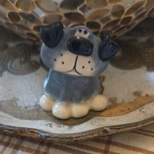 Russ Berrie Blue and Black Dog Figurine